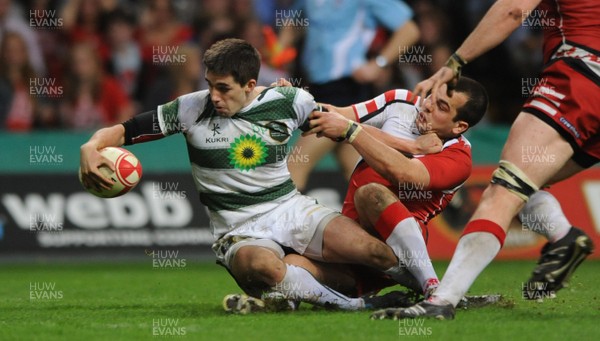 30.03.11 - Cardiff University v Swansea University - Welsh Varsity 2011 - Aled Lewis of Swansea University goes over to score try. 