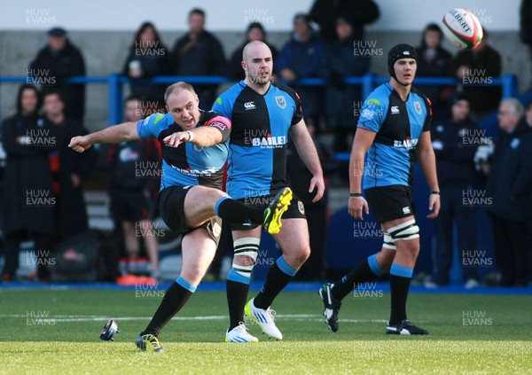 231113 Cardiff RFC v Aberavon RFC - Principality Premiership -Ceiron Thomas of Cardiff kicks a goal