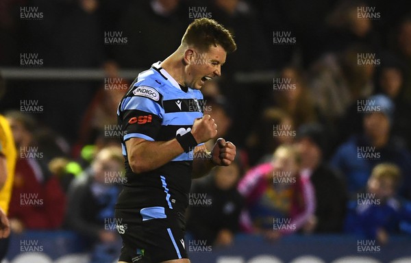 180223 - Cardiff Rugby v Benetton - United Rugby Championship - Jason Harries of Cardiff celebrates win
