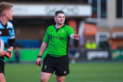 270124 - Cardiff v Bridgend - Indigo Group Premiership - WRU referee Adam Jones