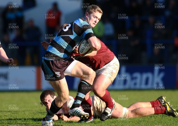 131012 Cardiff RFC v Bristol RFC - British and Irish Cup -Cardiff's Ewn Williams hands off Bristol's Will Davis