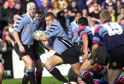 271001 - Cardiff v Glasgow - Heineken Cup - Cardiff's Spencer John powers forward