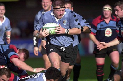 271001 - Cardiff v Glasgow - Heineken Cup - Cardiff's Dai Young crashes through Glasgow defence