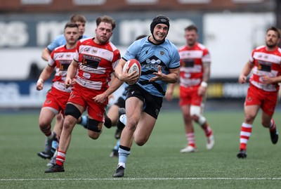 020526 - Cardiff RFC v Llandovery RFC - SRC Semi Final - Osian Darwin-Lewis of Cardiff runs in to score a try