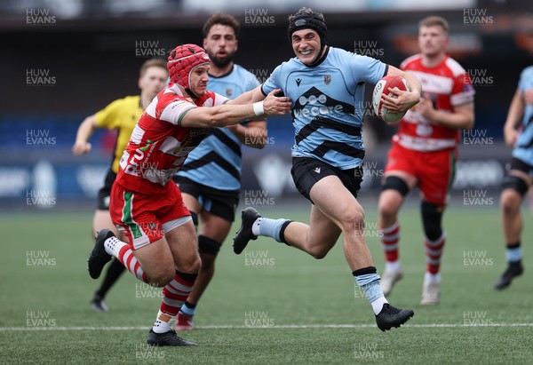 020526 - Cardiff RFC v Llandovery RFC - SRC Semi Final - Osian Darwin-Lewis of Cardiff runs in to score a try