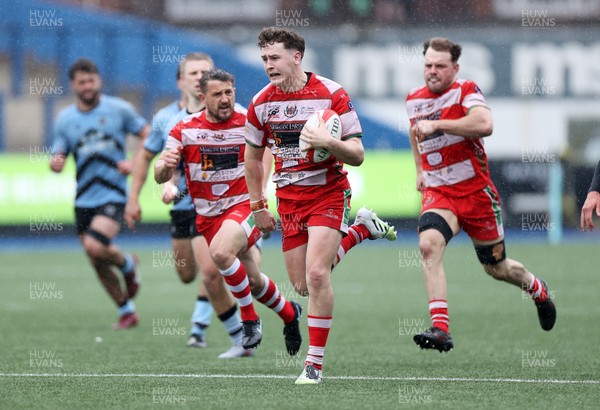 020526 - Cardiff RFC v Llandovery RFC - SRC Semi Final - Kian Abraham of Llandovery runs in to score a try
