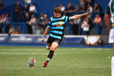 010918 - Cardiff RFC v Merthyr RFC - Principality Premiership - Steffan Jones of Cardiff kicks a goal