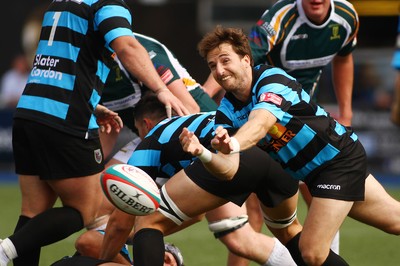 010918 - Cardiff RFC v Merthyr RFC - Principality Premiership - Martin Roberts of Cardiff gets the ball away