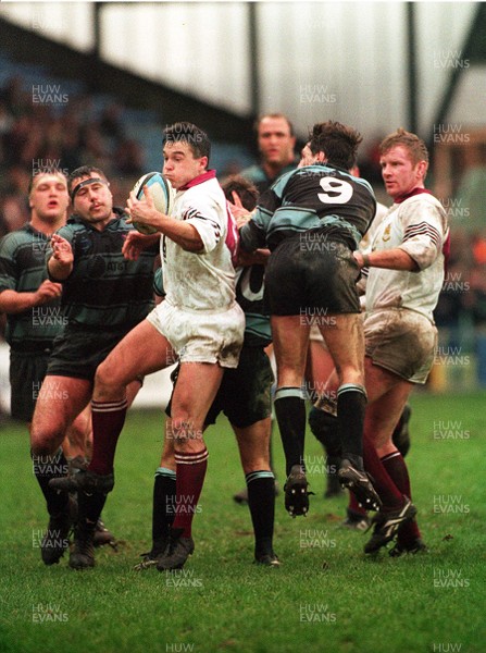 070195 - Cardiff v Swansea - Mike Griffiths of Cardiff tackles Tony Clement of Swansea