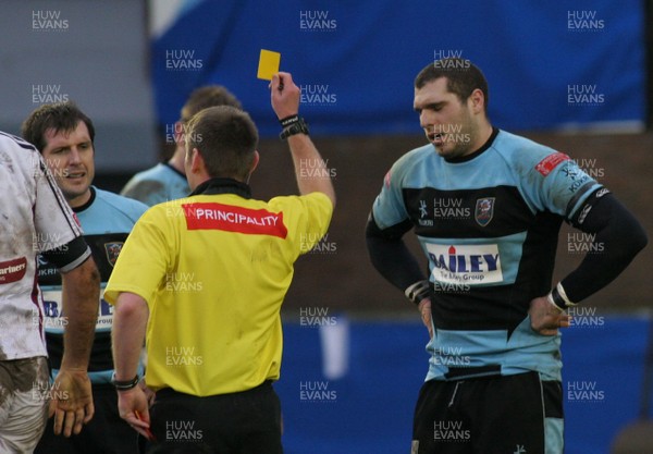 13.01.08 Cardiff RFC vs. Swansea RFC. Principality Premiership, Cardiff.    Chris Stamatakis(R) gets 10 minutes in the sin-bin.    