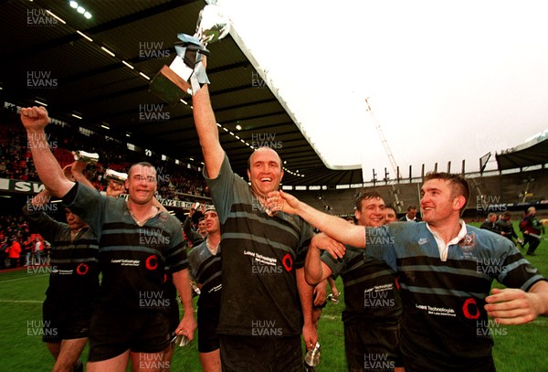 260497 - Cardiff v Swansea - SWALEC Cup Final -  Cardiff's Derwyn Jones celebrates with the trophy 