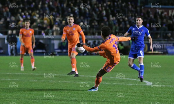 150120 - Carlisle United v Cardiff City - FA Cup Third Round Replay -  Josh Murphy of Cardiff City puts his team 2-1 up