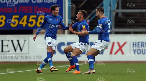 031118 - Carlisle United v Newport County - Sky Bet League 2 - Jamie Devitt of Carlisle United celebrates after putting his team 2-0 up with his second goal of the match
