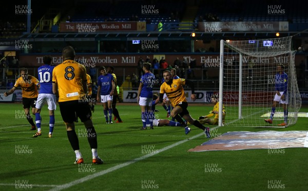031118 - Carlisle United v Newport County - Sky Bet League 2 - Dan Butler of Newport County celebrates after making the score 2-2