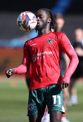 050425 - Carlisle United v Newport County - Sky Bet League 2 - Cameron Antwi of Newport warms up before the match