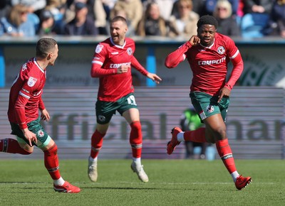 050425 - Carlisle United v Newport County - Sky Bet League 2 - Bobby Kamwa of Newport celebrates scoring 2nd goal