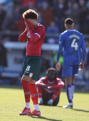050425 - Carlisle United v Newport County - Sky Bet League 2 - Josh Martin of Newport shows his despair at the final result