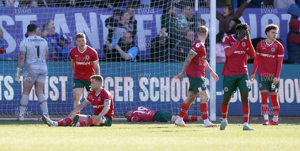 050425 - Carlisle United v Newport County - Sky Bet League 2 - Newport dejected as Carlisle score a goal