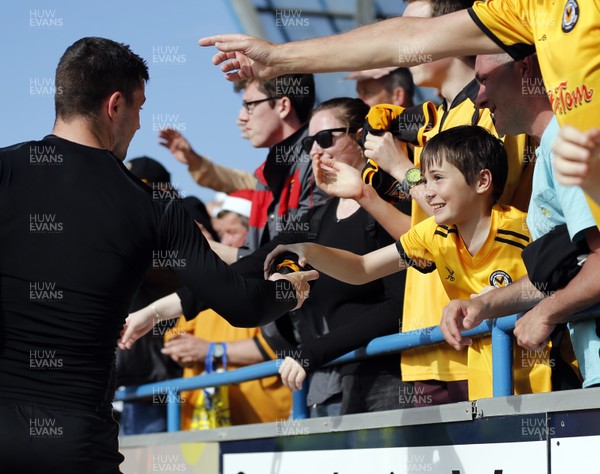 050518 - Carlisle United v Newport County - SkyBet League Two - A Newport County fan receives a shirt after the match