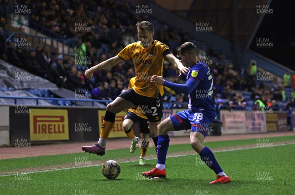 150322 - Carlisle United v Newport County - Sky Bet League 2 - Mitchell Roberts of Carlisle United and Cameron Norman of Newport County