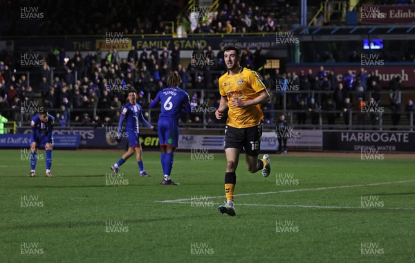 150322 - Carlisle United v Newport County - Sky Bet League 2 - Finn Azaz of Newport County celebrates after putting his side 2-0 up