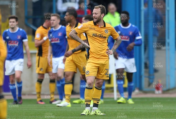 290417 - Carlisle United v Newport County - SkyBet League Two - Dejected Sean Rigg of Newport County at full time