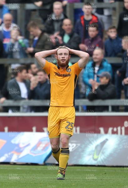 290417 - Carlisle United v Newport County - SkyBet League Two - Dejected Mark O'Brien of Newport County at full time