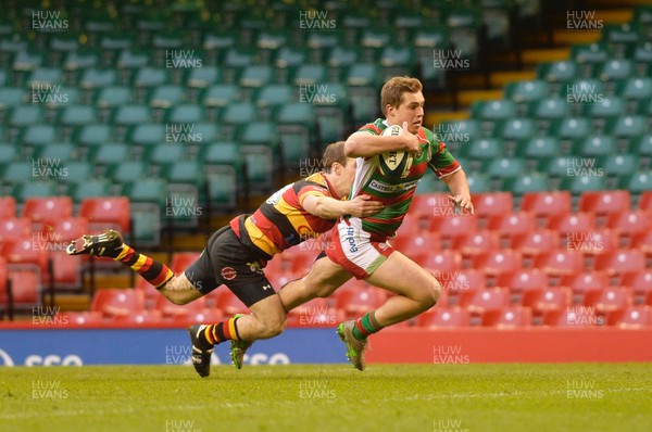 010516 Carmarthen Quins v Llandovery  SSE Swalec Cup Final 2016  Craig Woodall of Llandovery dives over for a try