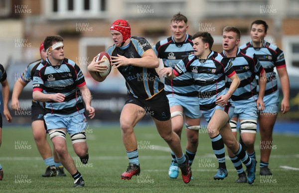 061217 - Cardiff and Vale College v Whitchurch High School, WRU Schools and Colleges League - Lewis Jameson of Whitchurch breaks away