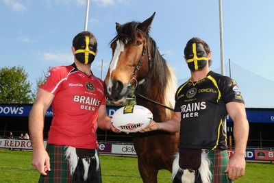 16.04.09 - Rugby League Celtic Crusaders Tony Duggan and Darren Mapp(left) get ready for the Edinburgh 'Magic Weekend' at the Brewery Field, Bridgend. 