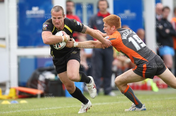 20.06.09 - Celtic Crusaders v Hull Kingston Rovers, engage Super League -  Crusaders Luke Dyer takes on Hull KR's Kris Welham  