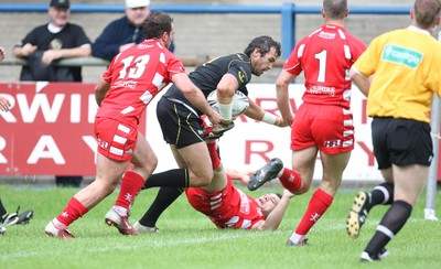 10.08.08 -  Celtic Crusaders v Leigh Centurions. Crusaders Mark Dalle Cort powers over to score try 