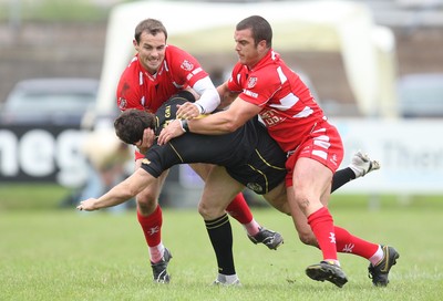 10.08.08 -  Celtic Crusaders v Leigh Centurions. Crusaders Tony Duggan is held 