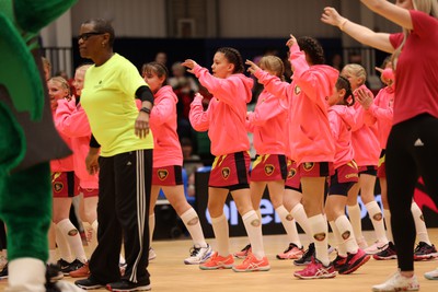 270323 - Celtic Dragons v Strathclyde Sirens - Vitality Netball Super League - Dancing at half time