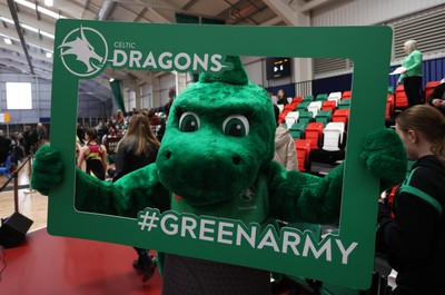 270323 - Celtic Dragons v Strathclyde Sirens - Vitality Netball Super League - Mascot