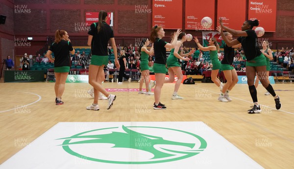 090522 - Celtic Dragons v Wasps, Vitality Netball Superleague - Celtic Dragons warm up ahead of the Vitality Superleague match against Wasps