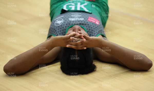 090522 - Celtic Dragons v Wasps, Vitality Netball Superleague - Shaquanda Greene-Noel of Celtic Dragons at the end of the match