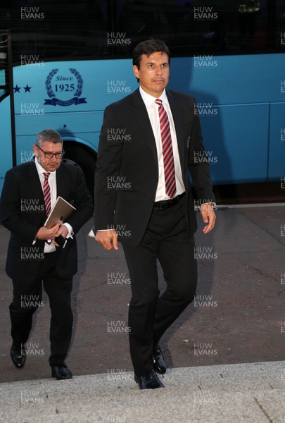 310816 - Wales' Chris Coleman arrives at the dinner at the National Museum of Wales, Cardiff, to mark the start of the run up to the Champions League Final which Cardiff is hosting in 2017