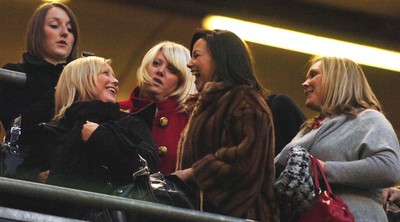 11.11.06  Wales v Pacific Islands Charlotte Church enjoys watching the game with the wives and girlfriends of the players. 
