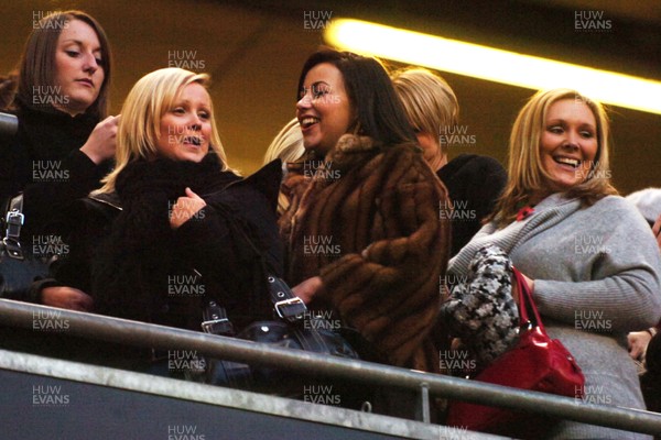 11.11.06  Wales v Pacific Islands Charlotte Church enjoys watching the game with the  wives and girlfriends of the players. 