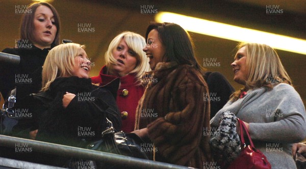 11.11.06  Wales v Pacific Islands Charlotte Church enjoys watching the game with the wives and girlfriends of the players. 