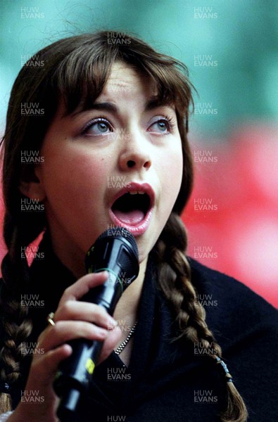 301099 - Singer Charlotte Church during sound check at the Millennium Stadium in Cardiff where she will sing at the closing ceremony of the Rugby World Cup