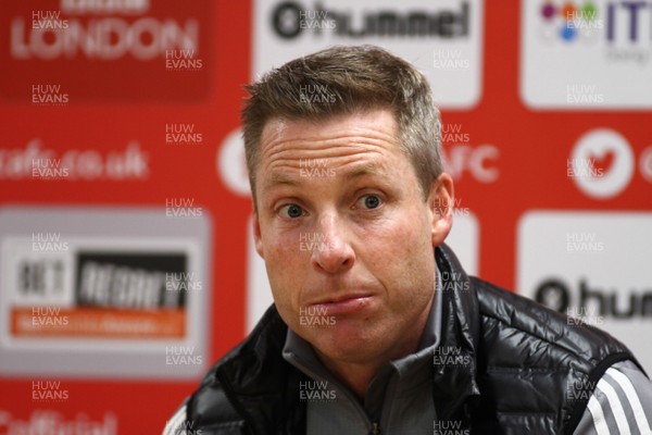 231119 - Charlton Athletic v Cardiff City - EFL SkyBet Championship - Manager of Cardiff City Neil Harris gives his first post match press conference after the game