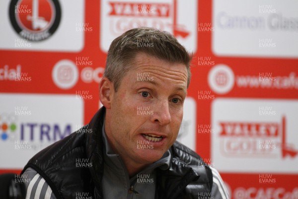 231119 - Charlton Athletic v Cardiff City - EFL SkyBet Championship - Manager of Cardiff City Neil Harris gives his first post match press conference after the game