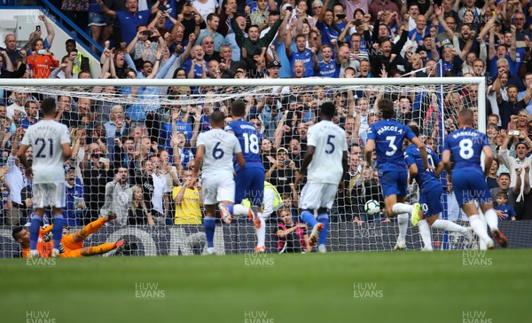 150918 - Chelsea v Cardiff City, Premier League - Eden Hazard of Chelsea shoots to score from the penalty spot and complete his hat trick