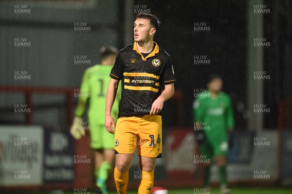 041218 - Cheltenham Town v Newport County - Checkatrade Trophy - Mark Harris of Newport County looks dejected after missing his penalty shot