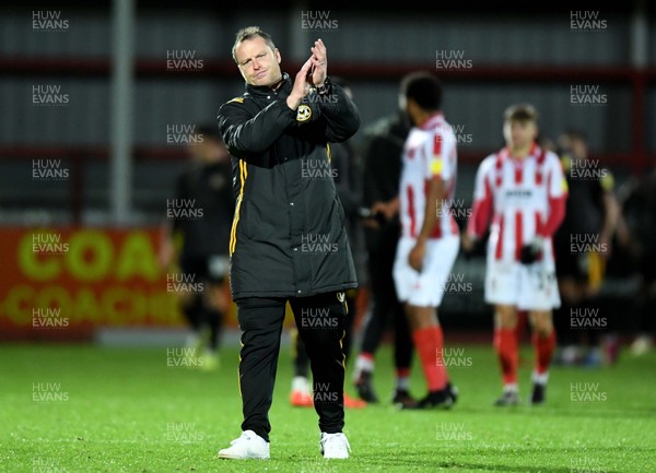 121119 - Cheltenham Town v Newport County - Leasingcom Trophy - Newport County manager Michael Flynn at the end of the game