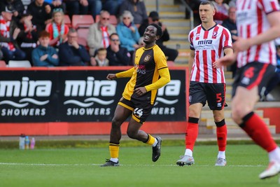 180426 - Cheltenham Town v Newport County - Sky Bet League 2 - Nathan Opoku of Newport County 