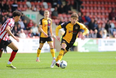 180426 - Cheltenham Town v Newport County - Sky Bet League 2 - Harrison Biggins of Newport County 