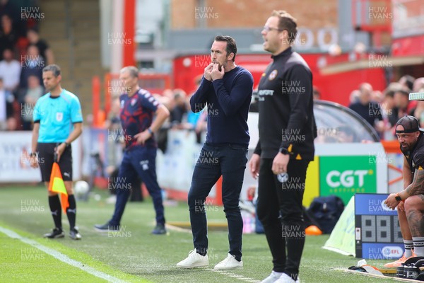 180426 - Cheltenham Town v Newport County - Sky Bet League 2 - Manager of Newport County Christian Fuchs 